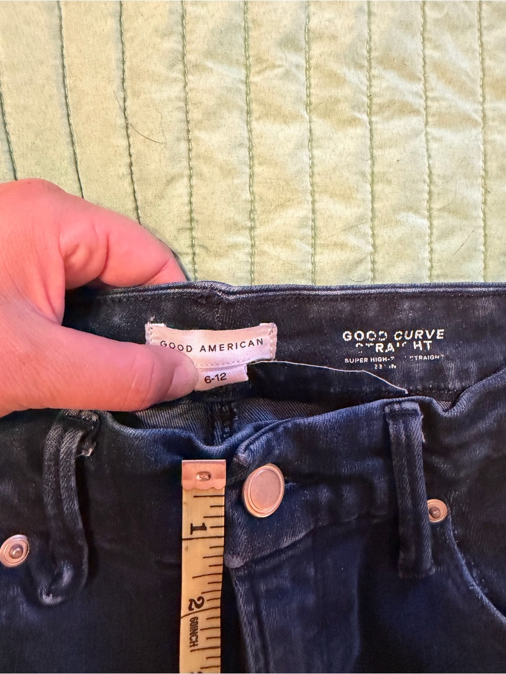Good American Always Fits Good Curve Straight Jeans- Indigo707 - Picture 6 of 7